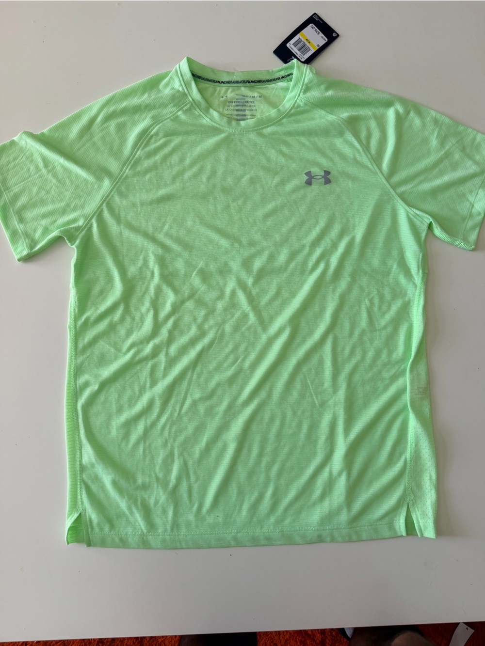 Under Armour, Streaker Tee, Bright Lime Green Short-Sleeve Athletic Tee